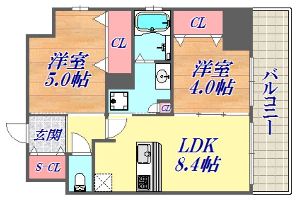 エステムプラザ神戸大開通ルミナスの物件間取画像